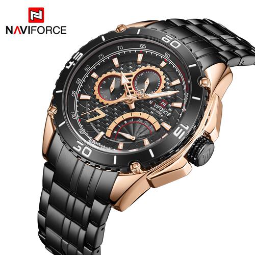 NAVIFORCE/领翔9183石英钢带表 六针日历男表 运动休闲手表 - 图0