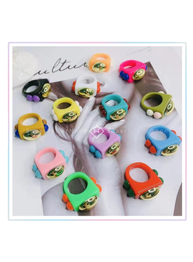 糖果色朋克风树脂ins拼色戒指