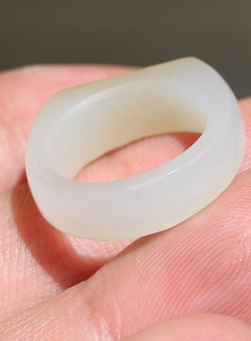 戒指玉石指环和田玉籽料白玉