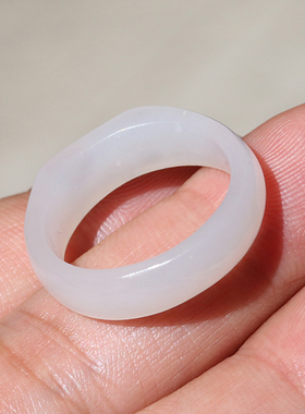 正宗新疆和田玉籽料白玉18mm戒子戒指男女款一级石小挂件优质推荐