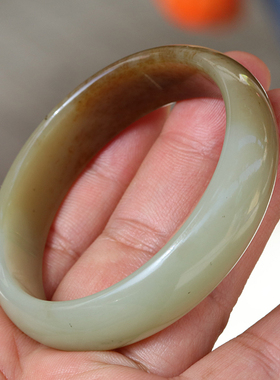 天然手镯女士和田玉山料