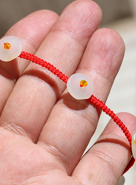 正宗新疆和田玉籽料洒金皮白玉小平安扣脚链玉龙喀什河小原石推荐