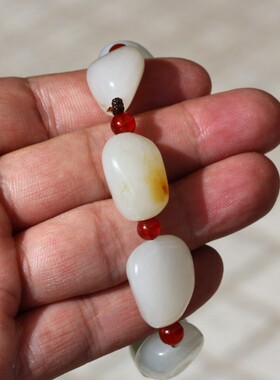 原石玉石原石和田玉籽料手链