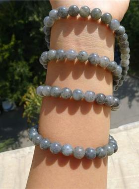 正宗新疆和田玉籽料玉龙喀什河点墨青花玉8mm108佛珠手链项链挂件