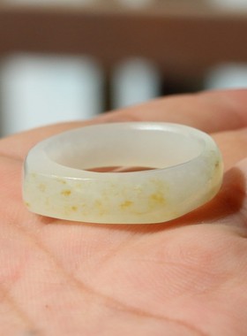 洒金皮男女款指环新疆和田玉籽料