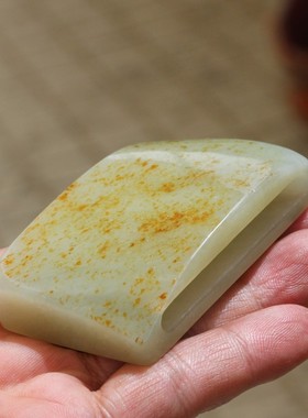 皮带扣玉石和田玉籽料青白玉把件