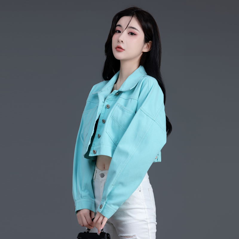牛油果绿色牛仔外套女春秋2026新款牛仔衣短款小款上衣褂子小个子,淘宝优惠券,粉丝福利购,淘宝优惠卷