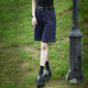 Women's summer denim shorts women's mid-length wide-leg pants