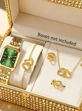 不掉色项链轻奢女士镶钻心形锁骨链礼盒装女生圣诞节礼物时尚颈链