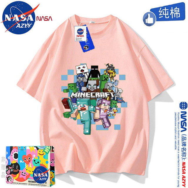 Short-sleeved T-shirt NASA cartoon coolie game pure cotton