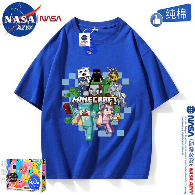 Short-sleeved T-shirt NASA cartoon coolie game pure cotton