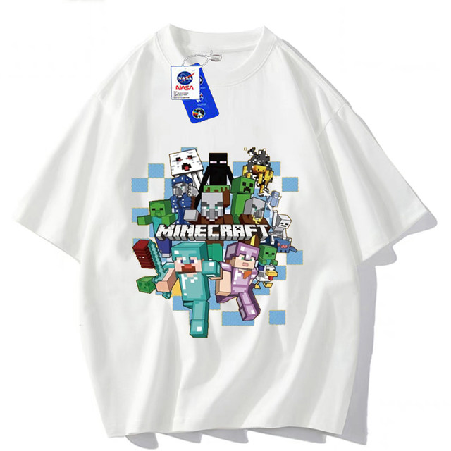 Short-sleeved T-shirt NASA cartoon coolie game pure cotton