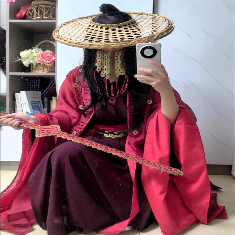 李火旺cos铜钱剑紫穗剑脊骨剑道诡异仙铜钱面罩假发道铃cos坐忘道 - 图0