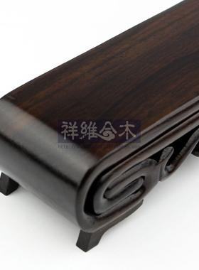 长方形玉石印章花瓶实木底座