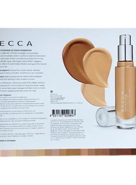 BECCA24小时持久遮瑕粉底试色卡