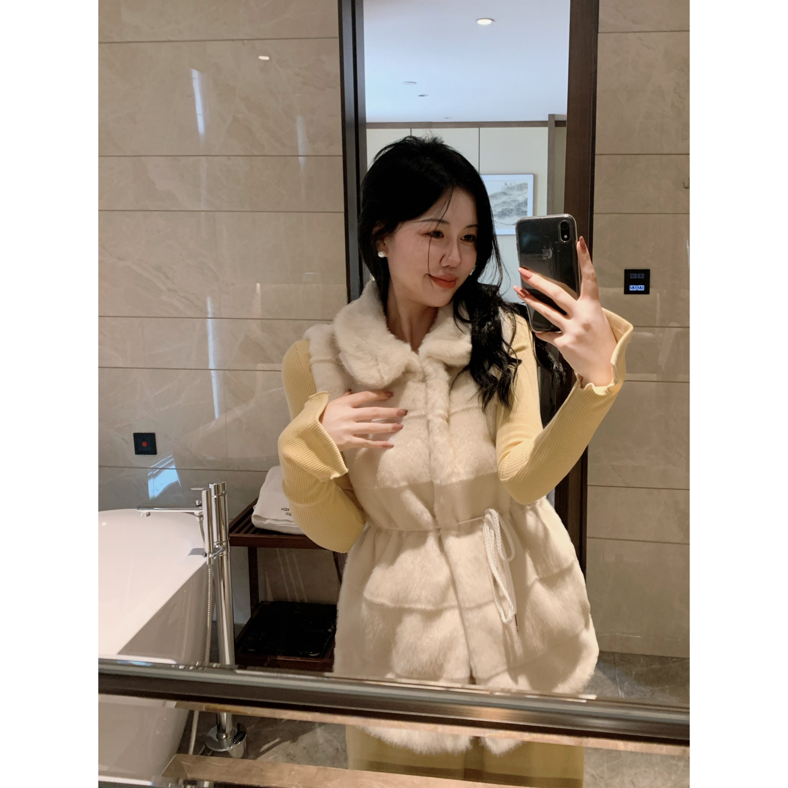 城南边儿1.4初雪草草~乖乖领马甲丹麦貂绒环保染尖色加厚皮草冬季,淘宝优惠券,粉丝福利购,淘宝优惠卷