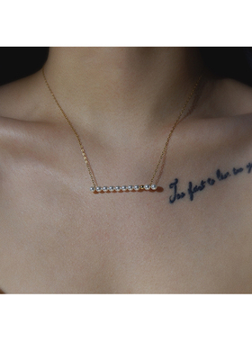 原创手作风一字珍珠包金复古项链