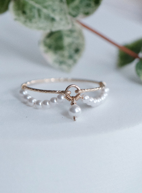 珍珠水滴戒指精致优雅施家珍珠