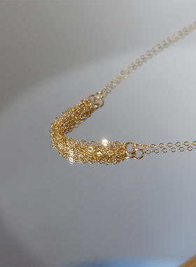 14k包金十字链女简约项链高级感