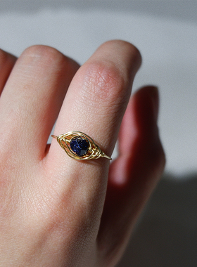 女14k包金小众复古戒指