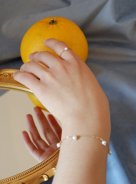 原创设计风天然百搭日常包金戒指