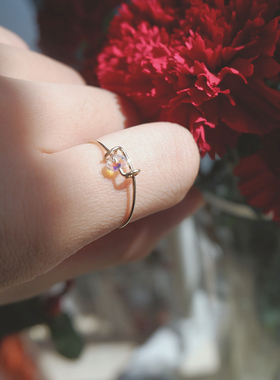 轻奢手作奥地利14k包金保色戒指