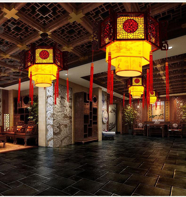 中式仿古吊灯实木羊皮餐厅客厅灯茶楼中国风复古灯酒店大厅工程灯,淘宝优惠券,粉丝福利购,淘宝优惠卷