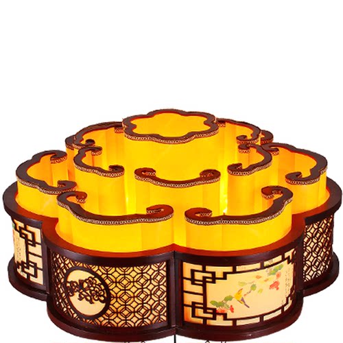 现代中式吊灯圆形酒店工程大灯客厅餐厅包厢大厅祥云木艺异型灯具 - 图2