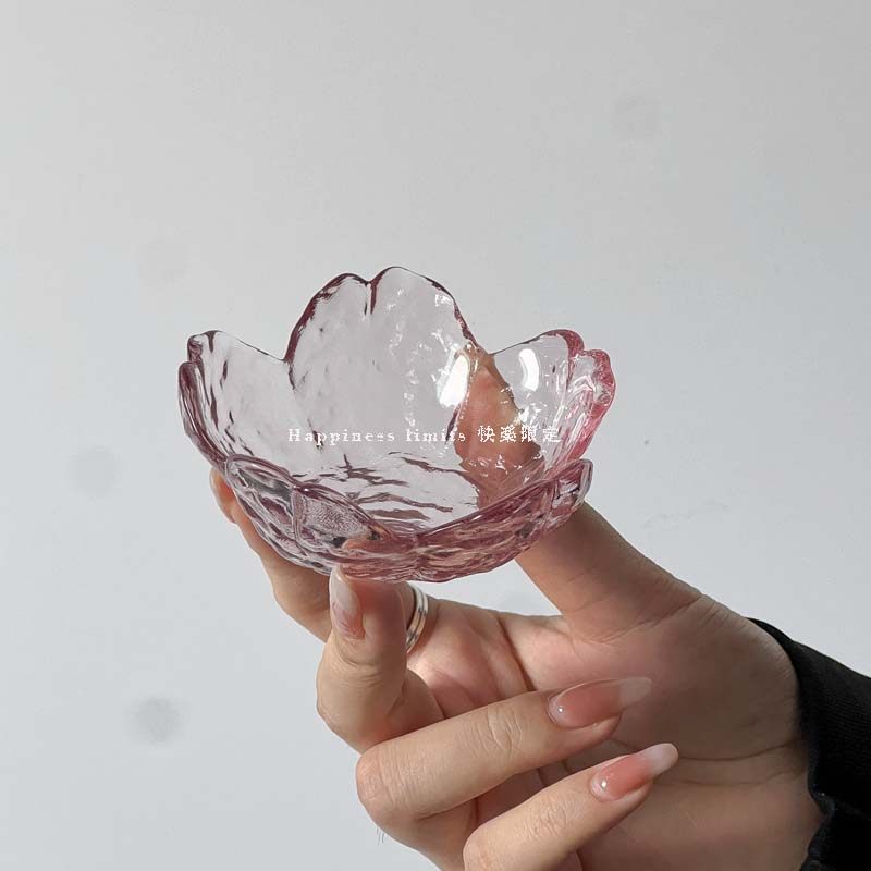 日式锤目纹粉色樱花玻璃味碟酱料碟小碟子醋碟火锅调料蘸料碟子,淘宝优惠券,粉丝福利购,淘宝优惠卷