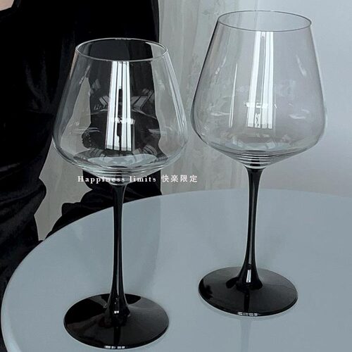 欧式ins风勃艮第红酒杯高级感复古高脚杯玻璃杯葡萄酒杯香槟杯子 - 图0