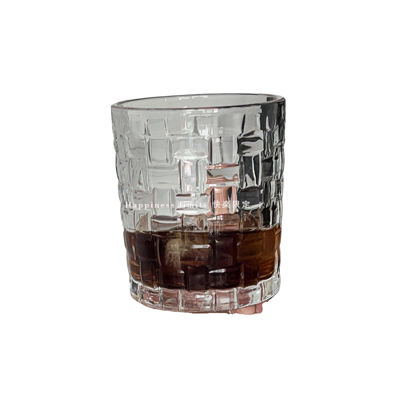 藤编玻璃杯高颜值ins风家用浮雕水杯套装咖啡冷饮杯创意喝水杯子-图3