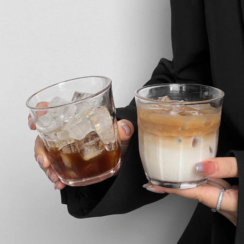 咖啡店复古萃取玻璃咖啡杯冰美式drity杯拿铁澳白牛奶杯冷饮杯子 - 图2