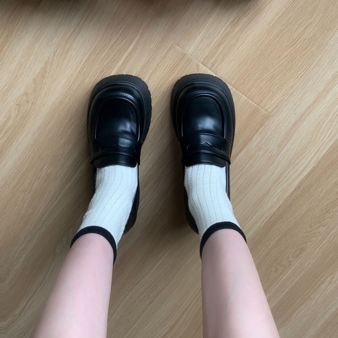 高跟小皮鞋女2025春季新款法式复古JK单鞋厚底粗跟乐福鞋,淘宝优惠券,粉丝福利购,淘宝优惠卷