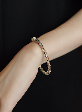 简约开口手镯潮流感ins风小众设计手链百搭韩国气质网红手饰时尚