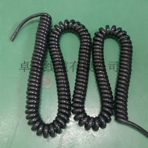 厂家直销全铜耐拉伸PU伸缩弹簧电线0.5平方2芯螺旋电线量大价优 - 图2