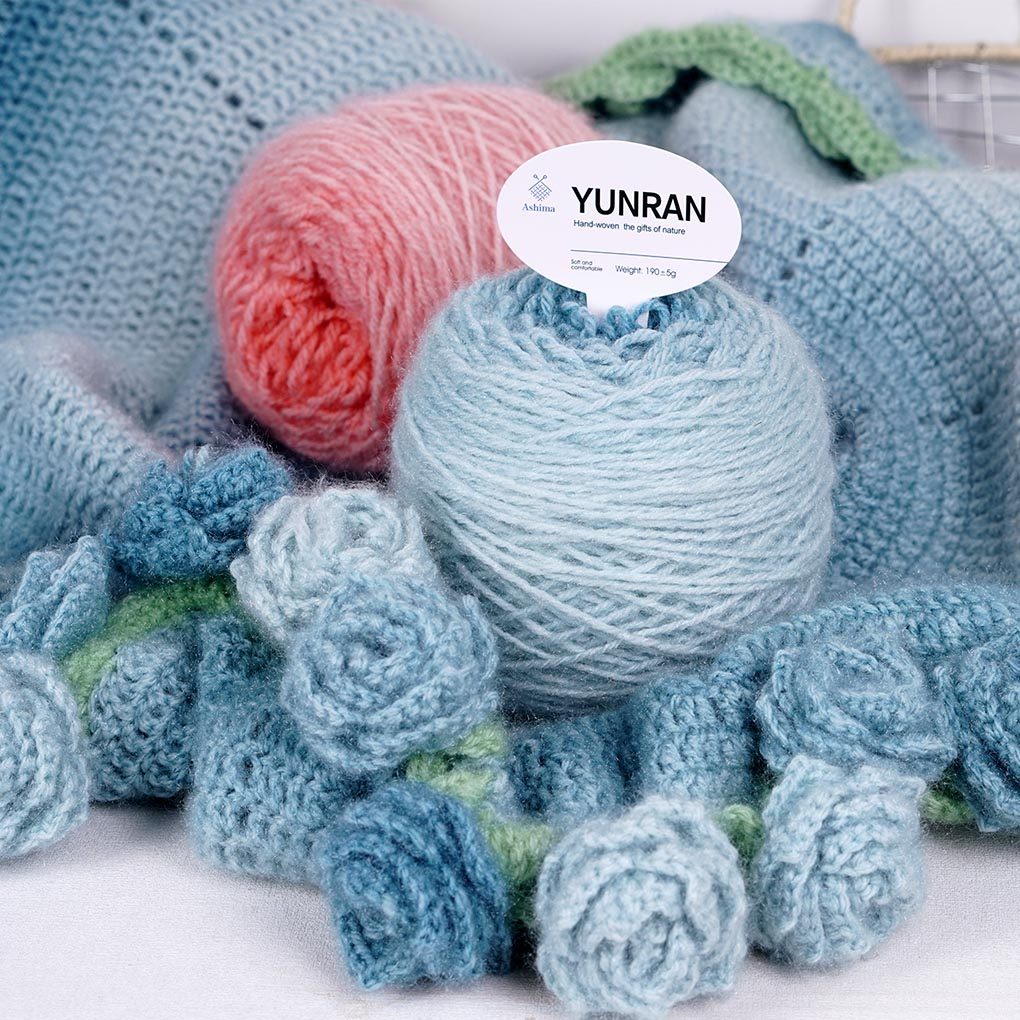 韵染长渐变玫瑰花束毯子手工diy编织钩针披肩织围巾毛衣帽子线团,淘宝优惠券,粉丝福利购,淘宝优惠卷