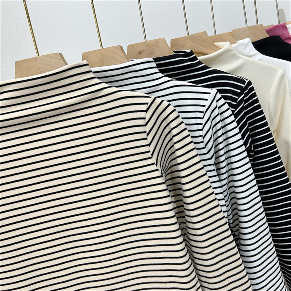 男女童条纹德绒打底衫内搭秋冬半高领中大儿童长袖加厚一体绒上衣,淘宝优惠券,粉丝福利购,淘宝优惠卷