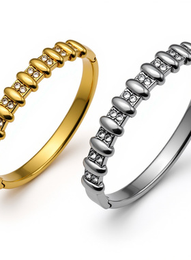 欧美时尚简约金色手镯