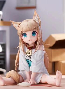 创意黄豆粉手办可当手机支架猫娘治愈情绪小摆件装饰品办公桌面搭