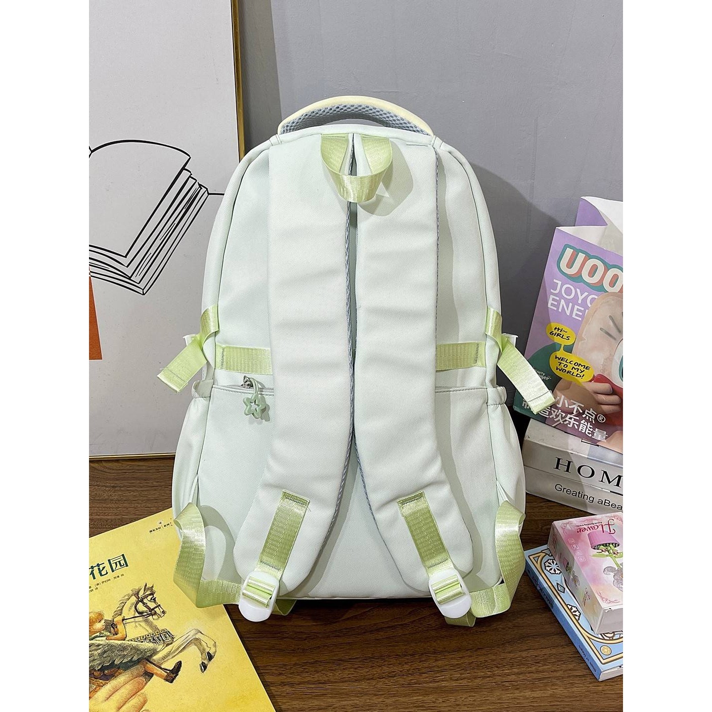 官方品牌森系小清新薄荷绿学院风甜美双肩包女宽肩带中小学生多隔,淘宝优惠券,粉丝福利购,淘宝优惠卷