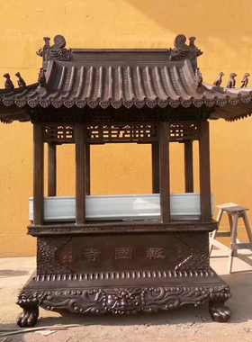 大型户外寺院摆放香炉定做铜雕