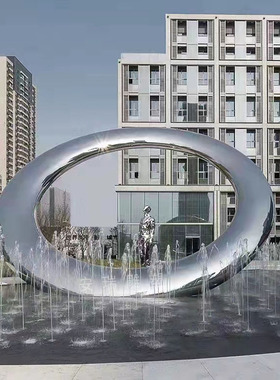 大型不锈钢雕塑定制户外广场园林校园标志性金属白钢建筑雕塑摆件