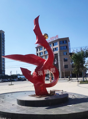 不锈钢校园雕塑定制大型城市广场地标性园林景观铁艺抽象建筑摆件