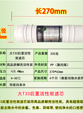 净水器后置椰壳活性炭口感小T33