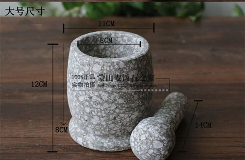 蒙山麦饭石捣蒜器石臼蒜窝蒜臼子家用蒜蓉压剥蒜器蒜泥研钵捣药罐 - 图1