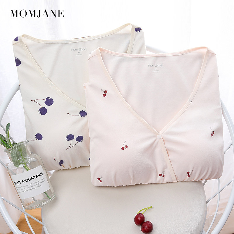 哺乳衣秋冬纯棉产后喂奶衣服秋衣 momjane母婴家居服上装