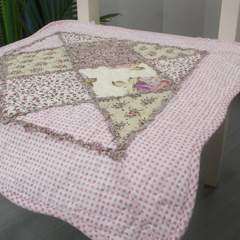 新品碎花学生垫子座垫布艺餐椅垫田园绗缝椅子有绑带坐垫2只包邮