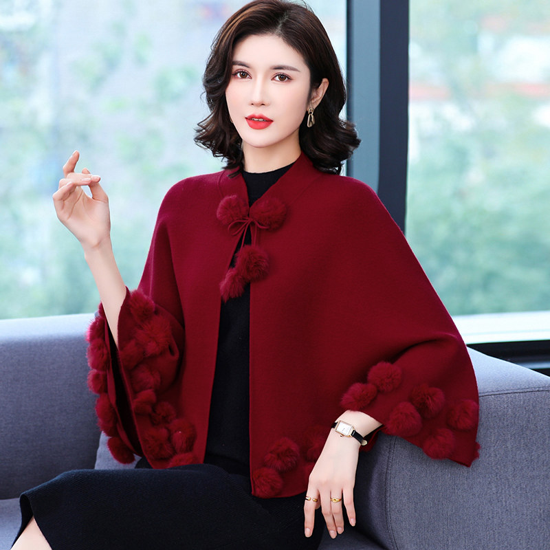斗篷披肩毛衣外套女士2025秋冬新款配旗袍高端外披时尚开衫小外搭
