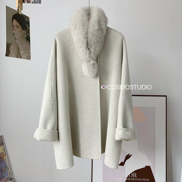Korea Dongdaemun fox fur collar coat