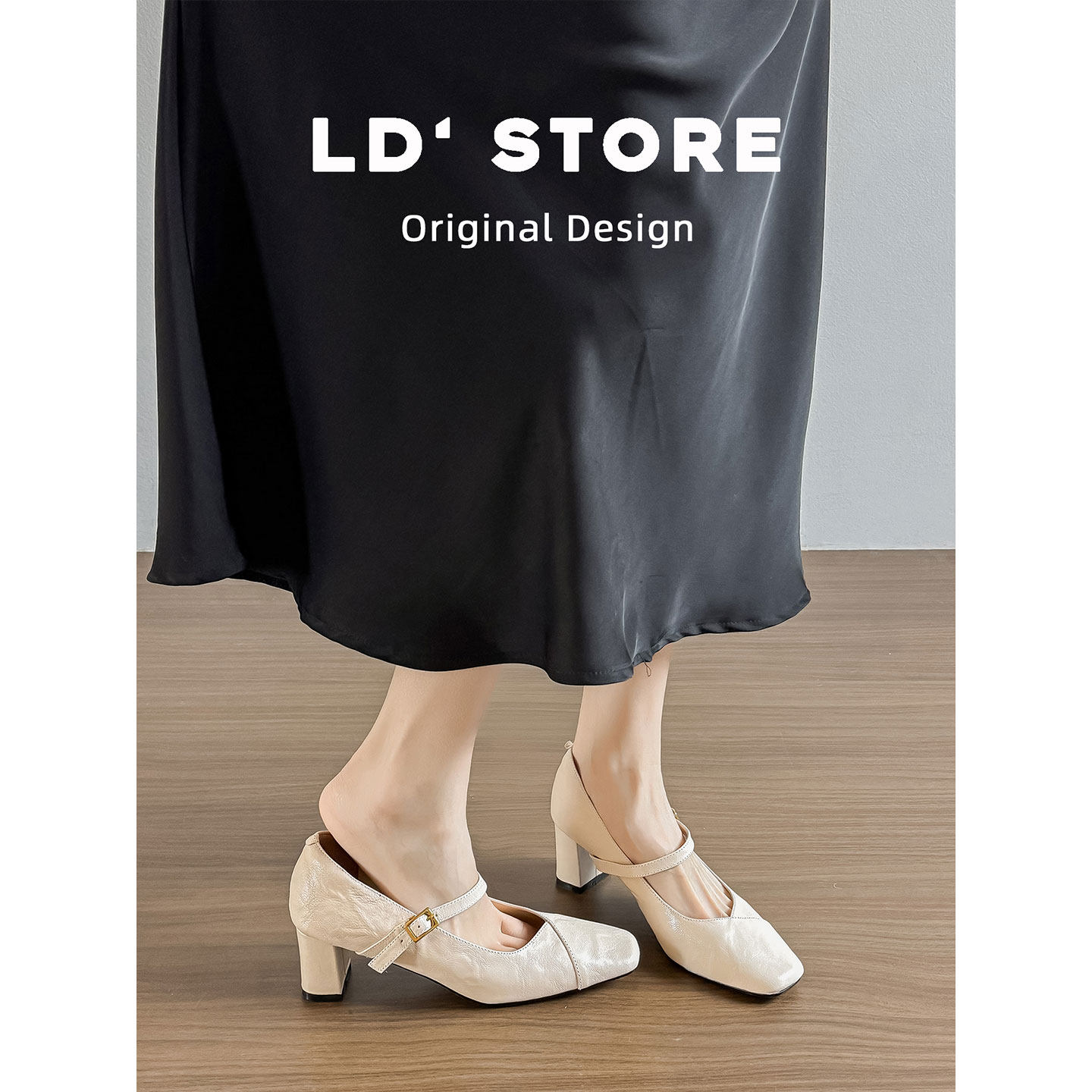 真皮~复古黑色高跟鞋女2026春新款通勤一字带法式粗跟玛丽珍单鞋,淘宝优惠券,粉丝福利购,淘宝优惠卷